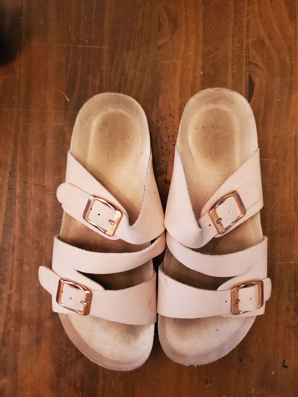 Willow Blush Pink Triple Buckle Slides
